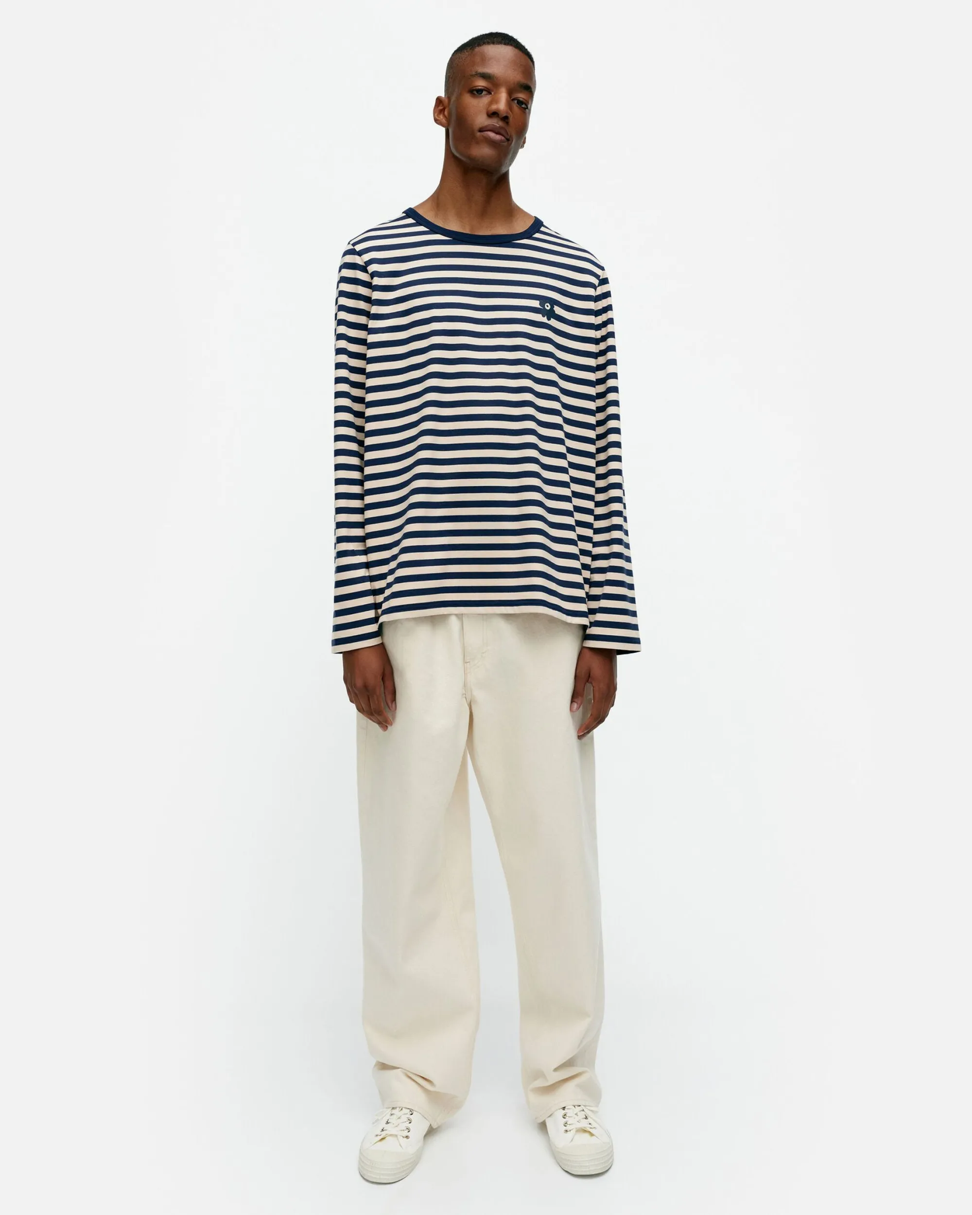 Vaatteet Marimekko Unisex^Kioski Tasaraita Men Longsleeve Trikoopaita