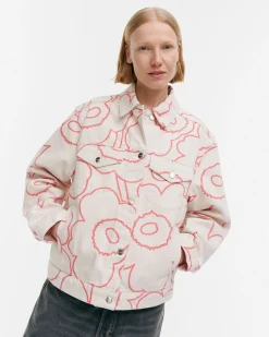 Vaatteet Marimekko Unisex^Kioski Ystu00E4Vyys Pieni Piirto Unikko 2 Farkkutakki