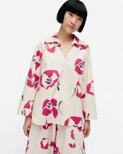 Vaatteet Marimekko Paidat Ja Tunikat^Mikea Helakka Puuvillapopliinipaita